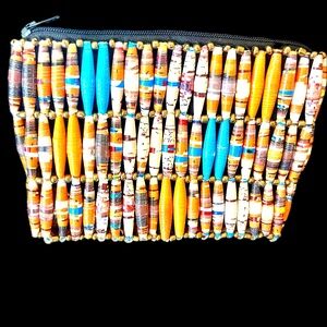 Colorful Paper Beaded Coin Purse